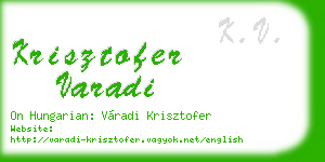 krisztofer varadi business card